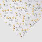 Elegant geel Waterverf bloemenbloesempatroon Tissuepapier (Detail)