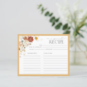 Elegant Geel Wilde Bloem Bridal Recipe Kaart (Staand voorkant)