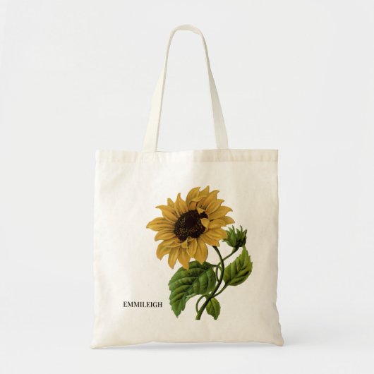 Elegant Geel Zonnebloem Tote Bag (Voorkant)