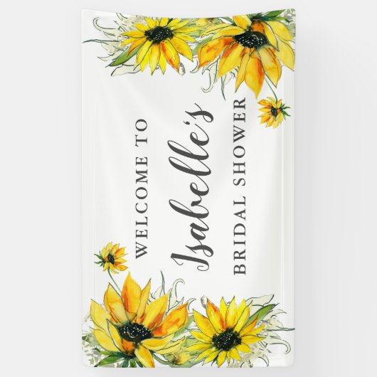 Elegant Geel Zonnebloem Vrijgezellenfeest Spandoek (Verticaal)