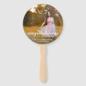 Elegant Gefeliciteerd Afstudeerder Foto Afstuderen Handwaaier (Voorkant)