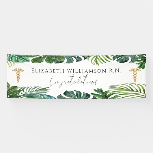 Elegant Gefeliciteerd Afstuderen Medische verpleeg Spandoek (Horizontaal)