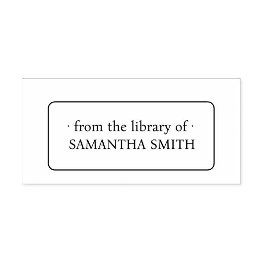 ELEGANT GEFRAMDE NAAM EX-LIBRIS BIBLIOTHEEK 	RUBBERSTEMPEL (Afrduk)