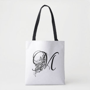 Elegant  gegraveerd Floral Monogram Draagtas