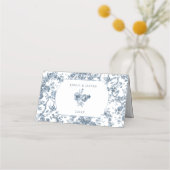 Elegant Gegraveerd Frans Blauw Bloemmotief Toile (Achterkant)