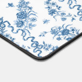 Elegant  gegraveerde blauwe Rozen en linten Bureaumat (Hoek)