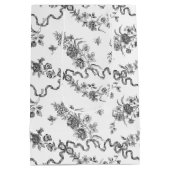 Elegant  gegraveerde zwarte Rozen en linten Medium Cadeauzakje (Achterkant)