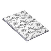 Elegant  gegraveerde zwarte Rozen en linten Notitieboek (Rechterzijde)