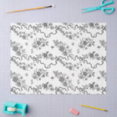 Elegant  gegraveerde zwarte Rozen en linten Tissuepapier (Craft)