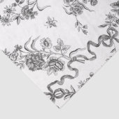 Elegant  gegraveerde zwarte Rozen en linten Tissuepapier (Detail)