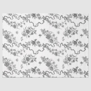 Elegant gegraveerde zwarte Rozen en linten Tissuepapier