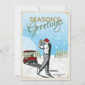 Elegant  geïnspireerd golfkerst feestdagenkaart (Voorkant)