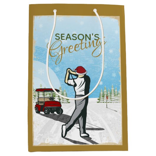 Elegant geïnspireerd golfkerst medium cadeauzakje (Voorkant)