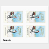 Elegant geïnspireerd golfkerst rechthoekige sticker (Vel)