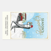 Elegant geïnspireerd golfkerst rechthoekige sticker (Voorkant)