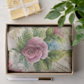 Elegant  geïnspireerd roze bloemenweefsel papier (Geschenk)
