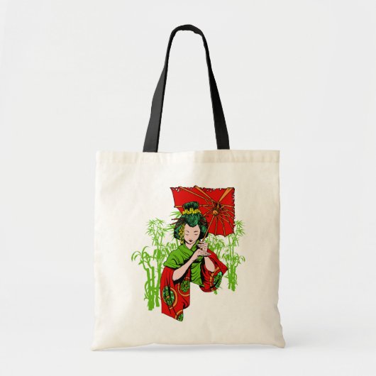 Elegant Geisha met Parasol Bag Tote Bag (Voorkant)