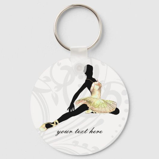 elegant geklede ballerina in ivoor sleutelhanger (Voorkant)