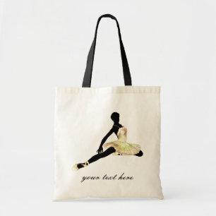 elegant geklede ballerina in ivoor tote bag