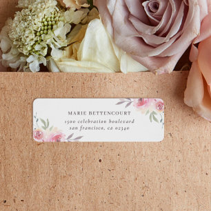 Elegant gekleurd Floral Aangepast adres Aangepaste Etiket