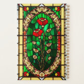Elegant gekleurd glas Rode Bloem Planner (Achterkant)