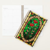 Elegant gekleurd glas Rode Bloem Planner (Display)