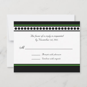 Elegant gekleurd groen, aangrijpend antwoord/RSVP- RSVP Kaartje