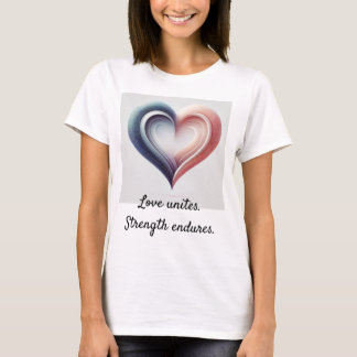Elegant gelaagd hart T-shirt - liefde verenigt, kr