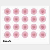 Elegant gelaagd zwart en rood hart op roze Sticker (Vel)