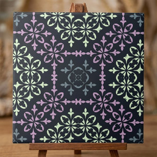 Elegant  gelabeld blauw Paars crèmepatroon Tegeltje