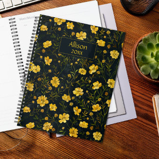 Elegant gele boterbloem patroon planner