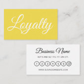 Elegant gele moderne loyaliteitskaart visitekaartje (Voorkant / Achterkant)
