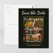 Elegant  Gele Rozen sparen de Datum Briefkaart (Voorkant / Achterkant)