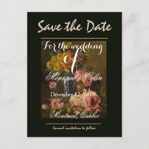 Elegant Gele Rozen sparen de Datum Briefkaart
