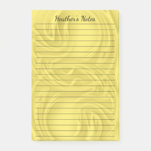 Elegant Gele Schaduwen en Zwemelen Aangepast Post-it® Notes (Voorkant)