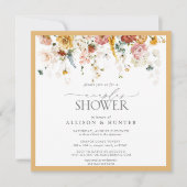 Elegant Gele Wilde Floral Couples Shower Kaart (Voorkant)