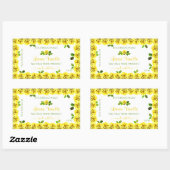 Elegant gele witte etiketten van Rozen die bloeien (Vel)