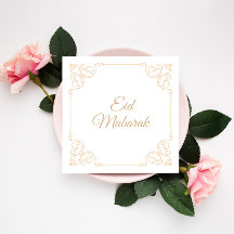 Elegant Gelukkig Eid Mubarak Goud Vintage Viering