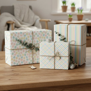 Elegant Gelukkig Lente Pasen Patroon Inpakpapier Vel