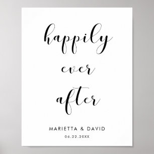 Elegant Gelukkig ooit na bruiloft teken Poster