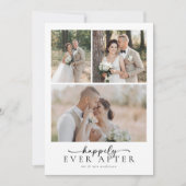 Elegant Gelukkig Ooit Na Script Foto Bruiloft Bedankkaart (Voorkant)