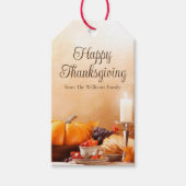 Elegant Gelukkig Thanksgiving Dinner Party Custom Cadeaulabel (Voorkant)