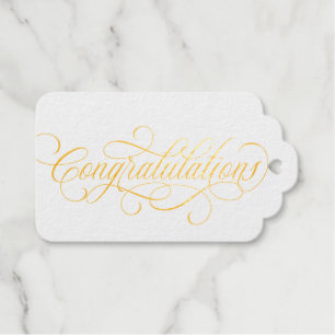 Elegant geluksbetuigingen script cadeaulabels