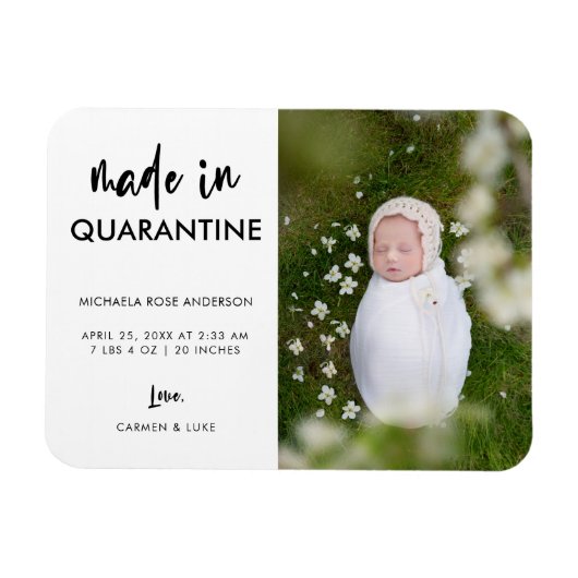 Elegant gemaakt in Quarantine Vertical Newborn Bab Magneet (Horizontaal)
