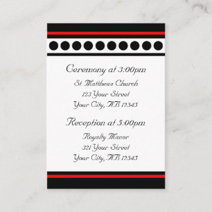 Elegant gemarkeerde Red Accent Guest Info Kaarten