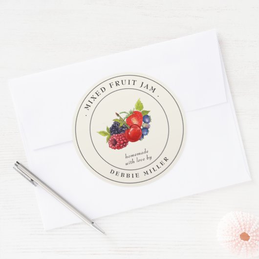 Elegant Gemengde Fruit Jam Inblikken Label (Envelop)