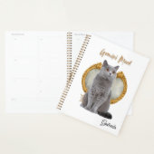 Elegant Gemini Zodiac Cat White Planner Notebook (Devant avec enveloppe)