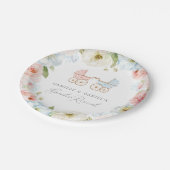 Elegant Gender onthullen Baby shower Blauw en Roze Papieren Bordje (Gekanteld)