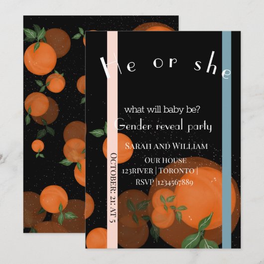 Elégant genre moderne révéler invitation (Devant / Derrière)