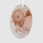 Élégant Genre Neutre Photo Bébé Premier Noël (devant)